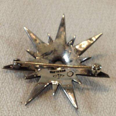 Sterling Silver & Marcasite Deco Star Pin