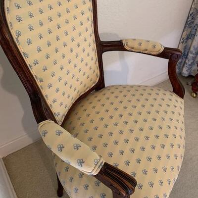 LOT 134 French Open Arm Chair Upholstered