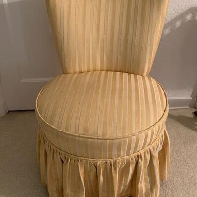 LOT 136 Slip Chair Yellow Striped Fabric