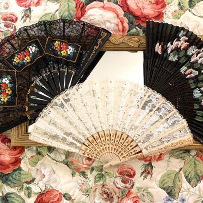 LOT 154 GROUP OF 3 HAND FANS