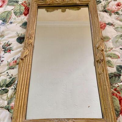 LOT 155 HANGING WALL MIRROR PAINTED GESSO FRAME