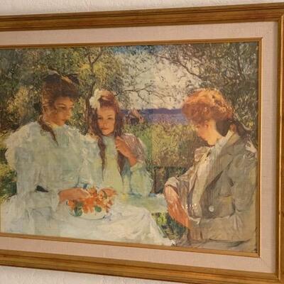 LOT 169 Framed Print 3 Girls by Bennson