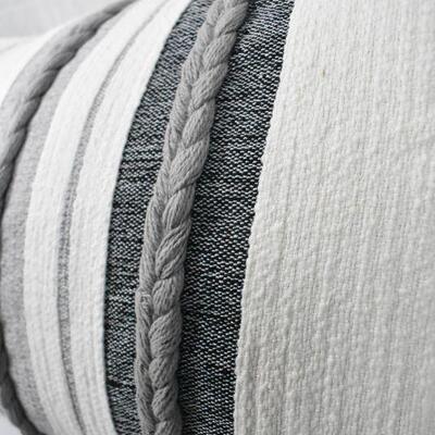 BH&G Stripe Oversize Oblong Pillow, 14'' x 24'', Ivory/Grey - New