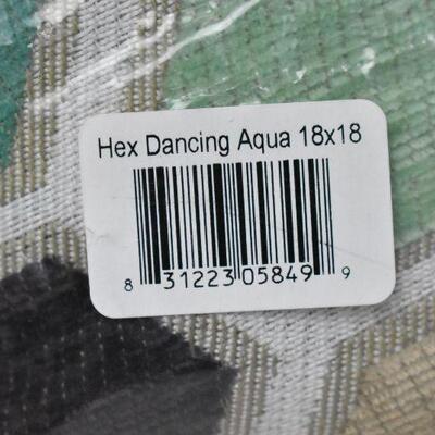 BH&G Aqua Hexagon Decorative Throw Pillow, 18