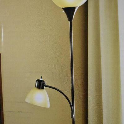 Mainstays 72'' Combo Floor Lamp w/ Adjustable Reading Lamp, Brown - New