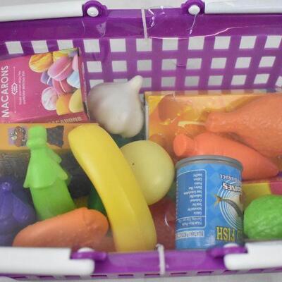 Click n' Play 33 Pc. Kids Pretend Play Grocery Shopping Play Toy Food Set - New