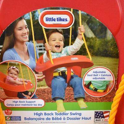Little Tikes High Back Toddler Swing. Red - New