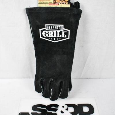 Expert Grill Heavy Duty High Heat Resistant Leather BBQ Gloves