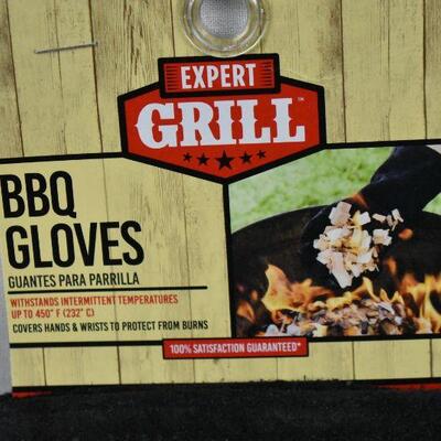 Expert Grill Heavy Duty High Heat Resistant Leather BBQ Gloves