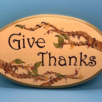 Give Thanks Wall Plaque