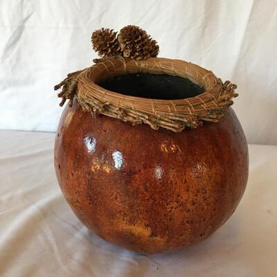 Lot 2 - Signed Pair of Pine Cone Gourds by SDQ