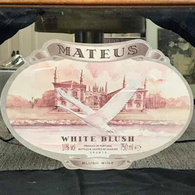 Mateus White Blush Promotional Bar Sign Mirror