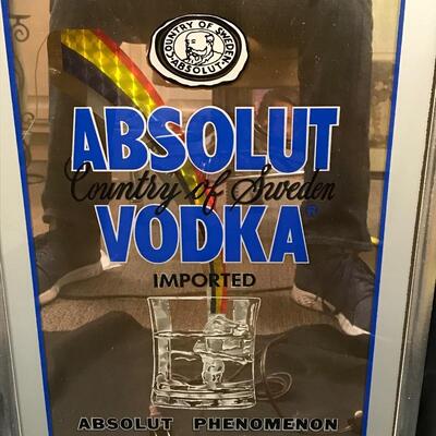 Absolut Vodka Light-up Promotional Bar Sign