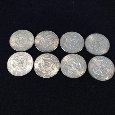 Set of 8 - 40% Silver Kennedy Half Dollars