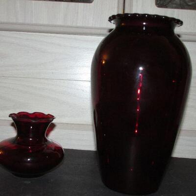 Lot 88- Anchor Hocking Royal Ruby Vases