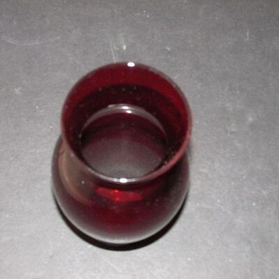 Lot 95- Ruby Glass Flower Vase