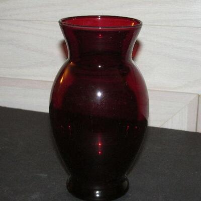 Lot 95- Ruby Glass Flower Vase