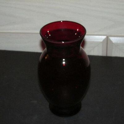 Lot 95- Ruby Glass Flower Vase