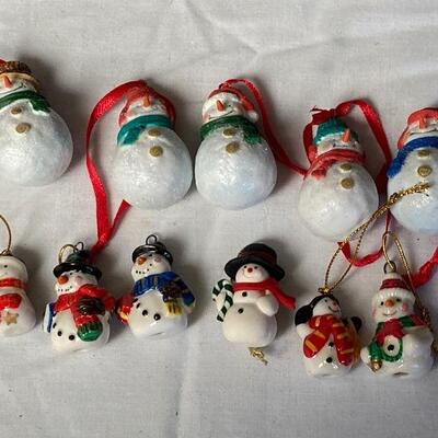 Lot #141 Assorted Small Snowman Ornaments 