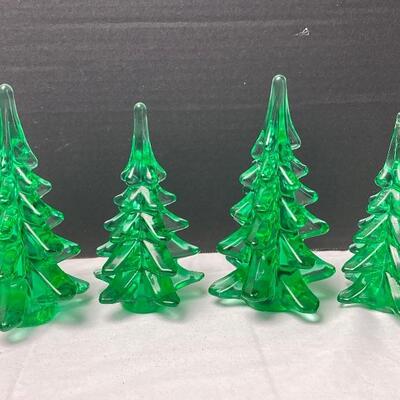Lot #146 Set of Four Glass Christmas Trees
