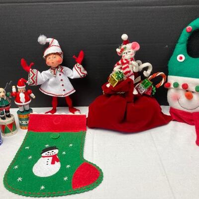 Lot #149 AnnaLee Elf , Mouse and Snowman Decor 