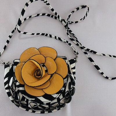 Yellow Flower Zebra Purse