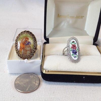 Pair of Costume Jewelry Rings