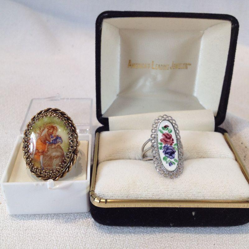 Pair of Costume Jewelry Rings