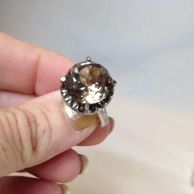 Sterling Silver Ring with BIG Gem