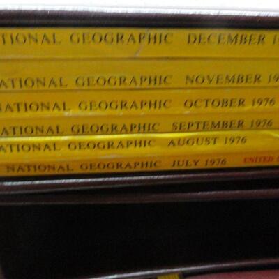 1976 National Geographic Magazine foe-leather cases- July to Dec Magazines