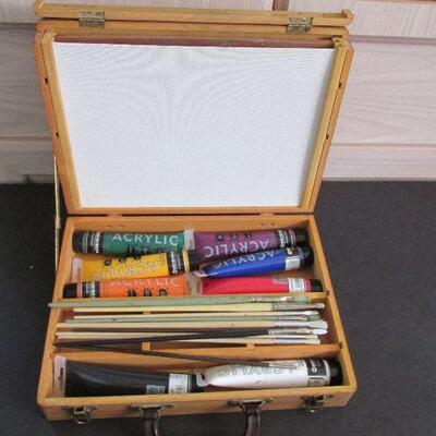 Lot 131- Wood Box Acrylic Paint Set