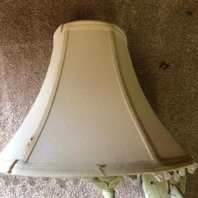 Lot 27 - White Table & Pair of Wall Lamps