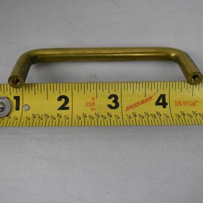 32 pc Vintage Brass Handles. Includes some hardware. 3.5