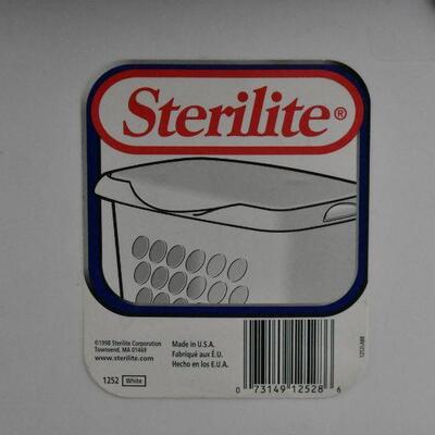 Sterilite Tall/Slim Laundry Basket, White. Needs cleaning. No lid