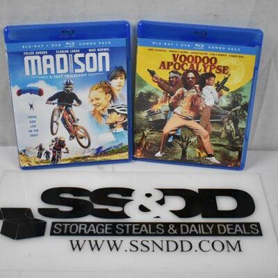2 Movies Blu-ray/DVD Combo: Madison A Fast Friendship & Voodoo Apocalypse. Open