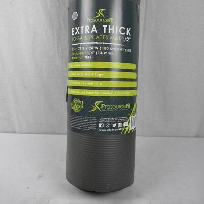 Extra Thick Yoga and Pilates Mat 1/2 inch - Grey. Slightly Dented in a few spots