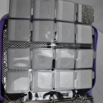 QuicKutz Squeeze Handle, Bag, Alphabet, Binder, Rub-Ons. Purple & Black