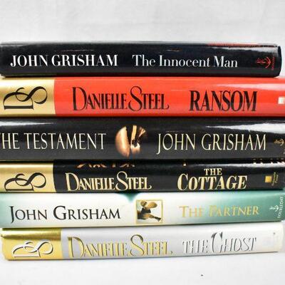 6 Hardcover Fiction, Grisham & Danielle Steele: The Innocent Man -to- The Ghost