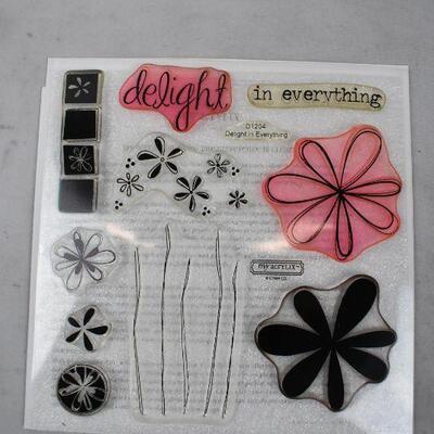 4 Stamp Sets by Close to my Heart: Delight, Charms, Flower Pot, & Rustic Flowers