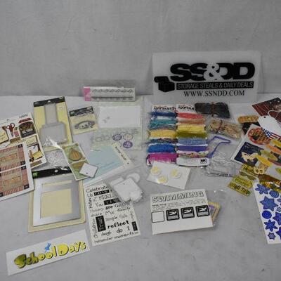 Misc Lot of Scrapbooking or Paper Crafting Embellishments, over 35 pieces