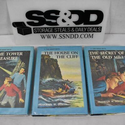 The Hardy Boys #s 1, 2, & 3. Hardcover Fiction, Vintage 1959-1962