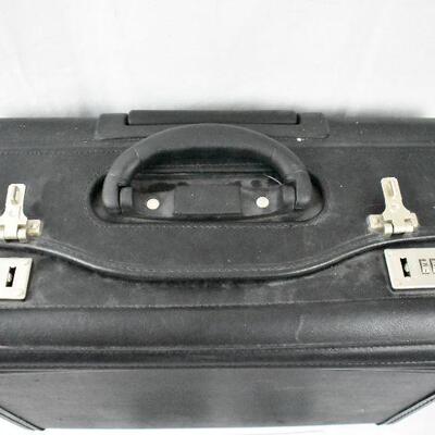 Vintage Rolling Briefcase with Locks. Black