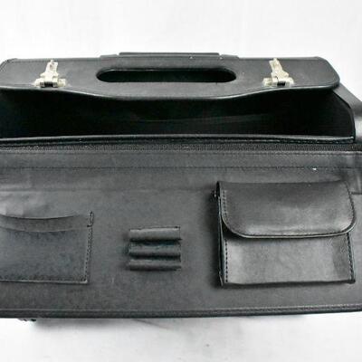 Vintage Rolling Briefcase with Locks. Black