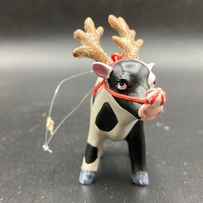 Wanna Be Reindeer Cow Ornament