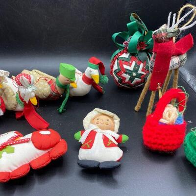 Red and Green Holiday Ornament Decor Lot