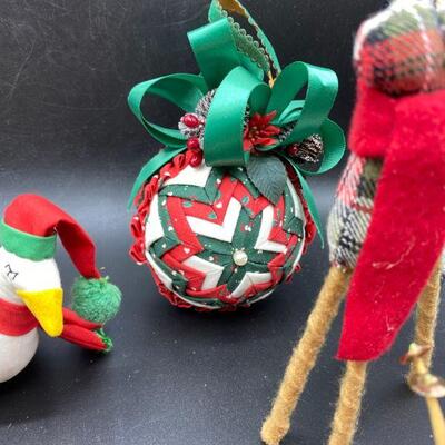 Red and Green Holiday Ornament Decor Lot