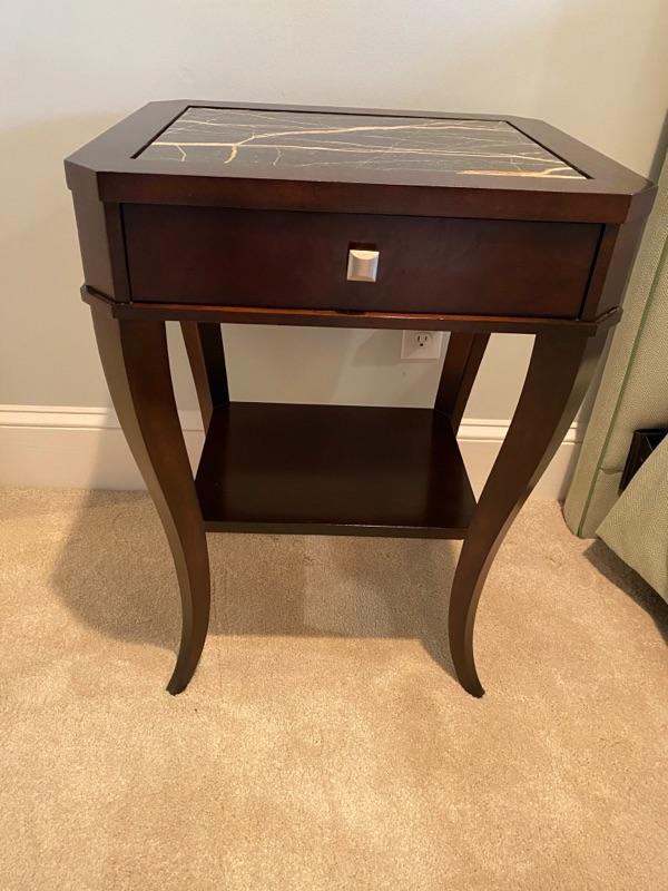D 766 Century Granite Top Nightstand