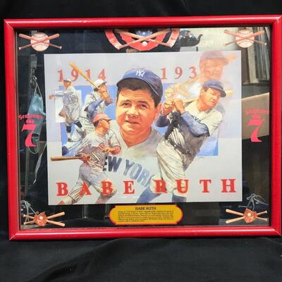 Seagramâ€™s 7 Babe Ruth Commerative Promotional Bar Art