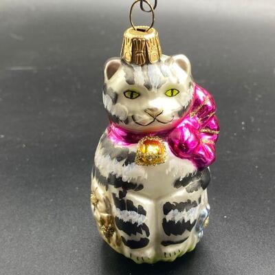 Blown Glass Cat Ornament