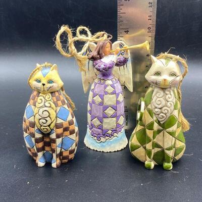 Patchwork Cats and a Jim Shore Angel